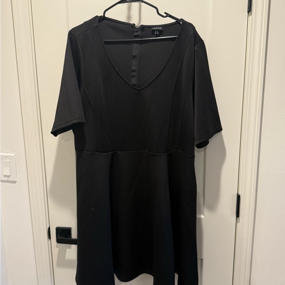 NWOT- Torrid Black V-Neck Skater Dress